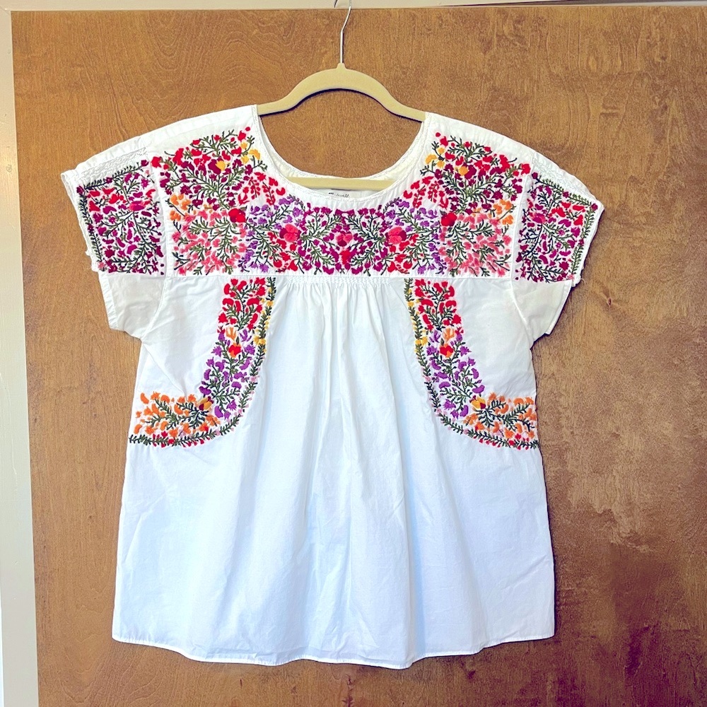 Madewell embroidered top